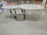 Stainless Steel 80cm 55cm Round Rotating Coffee Table
