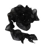 12cm pearl organza pleated ruffle edge mirror edging ribbon mesh flower rose