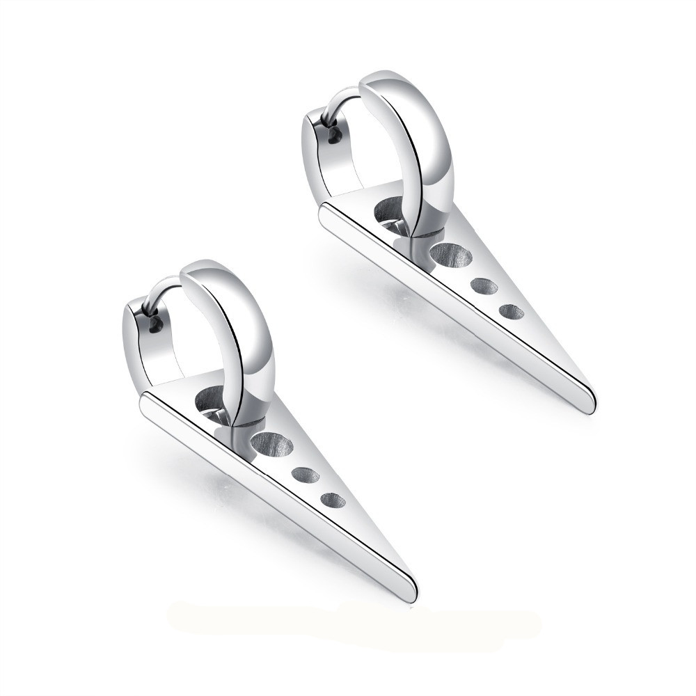 Newest Men's Fashion Jewelry Stainless Steel Triangle Hoop Earring