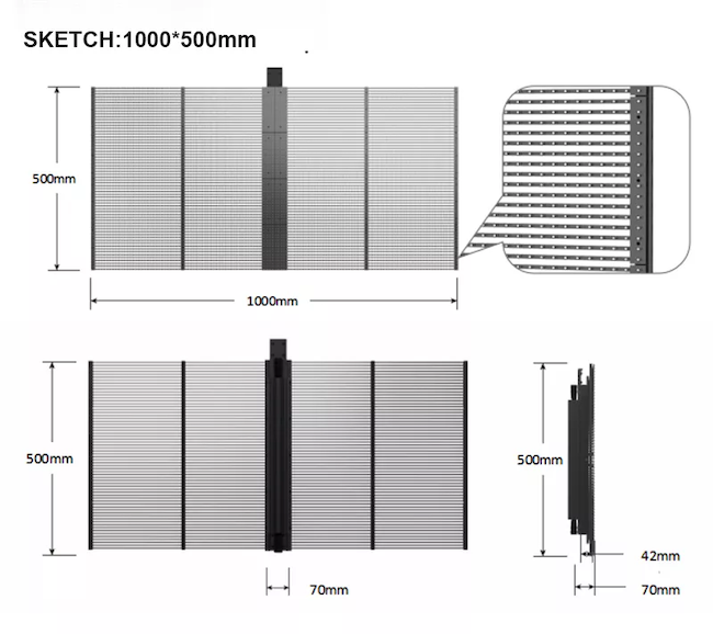 Indoor Glass Transparent LED Display Panel P3.91-7.8 HD Outdoor 0