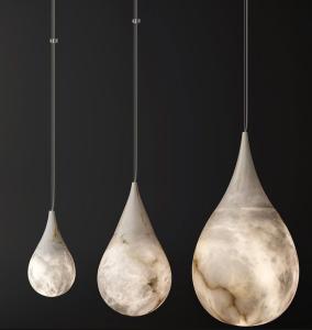 Wholesale Creative Alabaster Villa Hotel Bedroom Bar Spherical Raindrop Modern Decoration LED Chandelier Marble Light from china suppliers