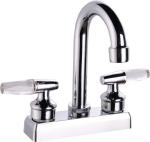 Brass 2 Handle Centerset Lavatory Faucet High Arc In Chrome