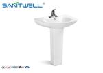 Professional Bathroom Pedestal Basins wash hand sink 650*510*820mm Size