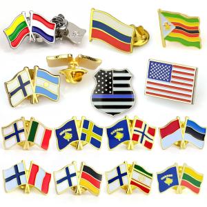 Wholesale Soft Enamel Metal Pin Badges Custom Country Flag Pin Badge from china suppliers