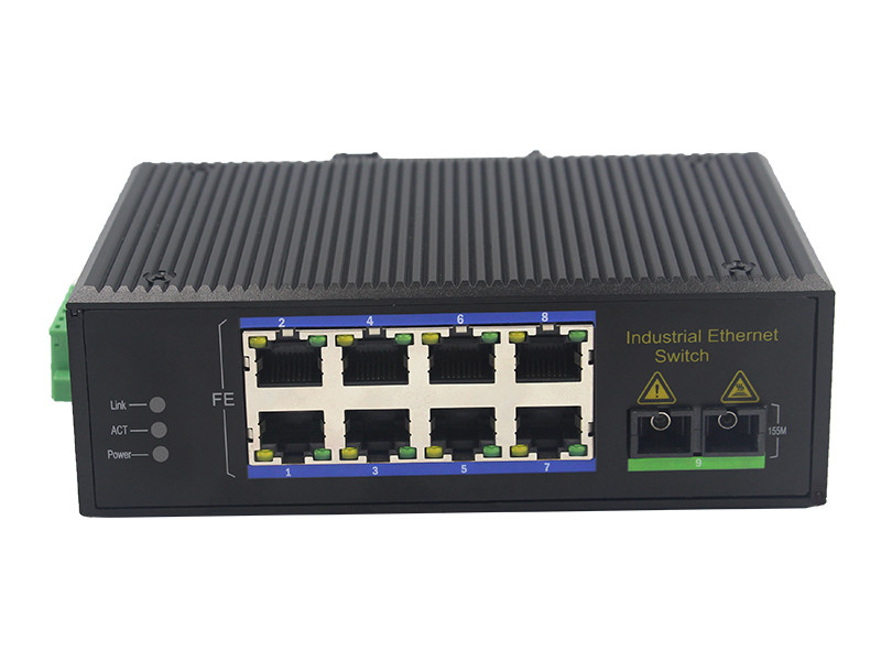 UT18FP-SC20 unmanaged industrial 8x10/100Base-Tx POE+ 1x100M-Fx SC ethernet switch DIN Rail