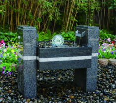 Crystal Ball Backyard Water Fountains , Pedestal Hypnus Decorative Water Fountain