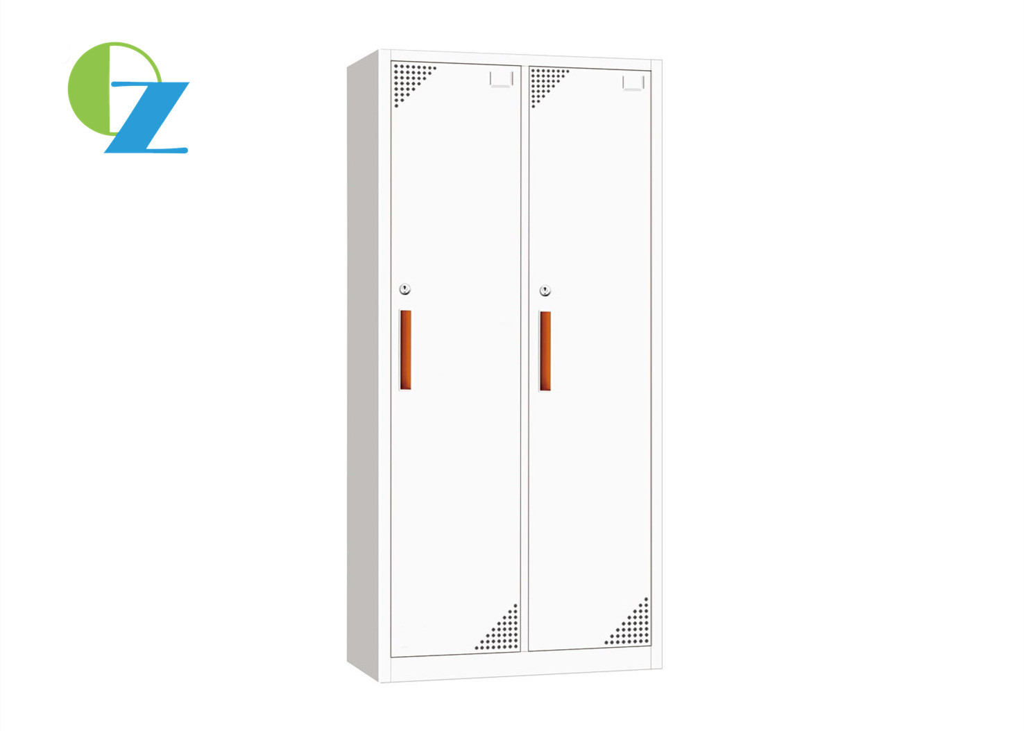 900MM Width Office Steel Office 2 Lockers With Red Steel Handle