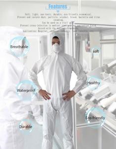 China Unisex Disposable Protective Suit Tyvek Coveralls With Hood And Boots on sale