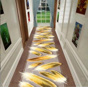 Wholesale 3D Printed Feather Entrance Large Commercial Floor Mat Corridor Stairway Hotel from china suppliers