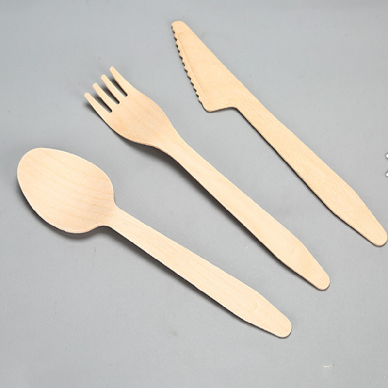 185 mm biodegradable recyclable disposable reinforced vintage wooden fork wrapped individually for activities