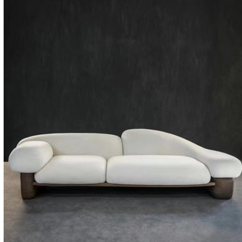 Italian Minimalist Hotel Lobby Furniture Nordic Fabric Cloud Shape Light Luxury Curved Sofa