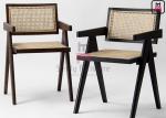 Southeast Asian Style Hand Made Rattan Dining Chairs Solid Wood Frame Cane