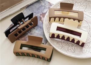 Wholesale Black Chocolate milk resin mix double color claw hair grab clipper for women bath hair accessories from china suppliers