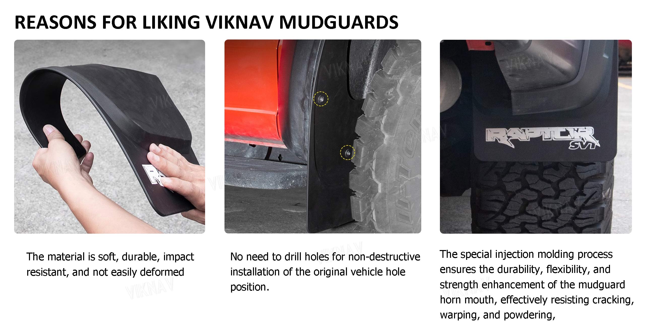 Viknav For F150 Fender Flares Compatible with Ford F150 Raptor models Wheel Flares
