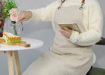 Natural Color Cotton Linen Kitchen Apron With Adjustable Neck Strap And Pockets