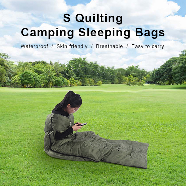 210T Polyester Compact Rectangular Sleeping Bag Outdoor Hiking Sleeping Bag