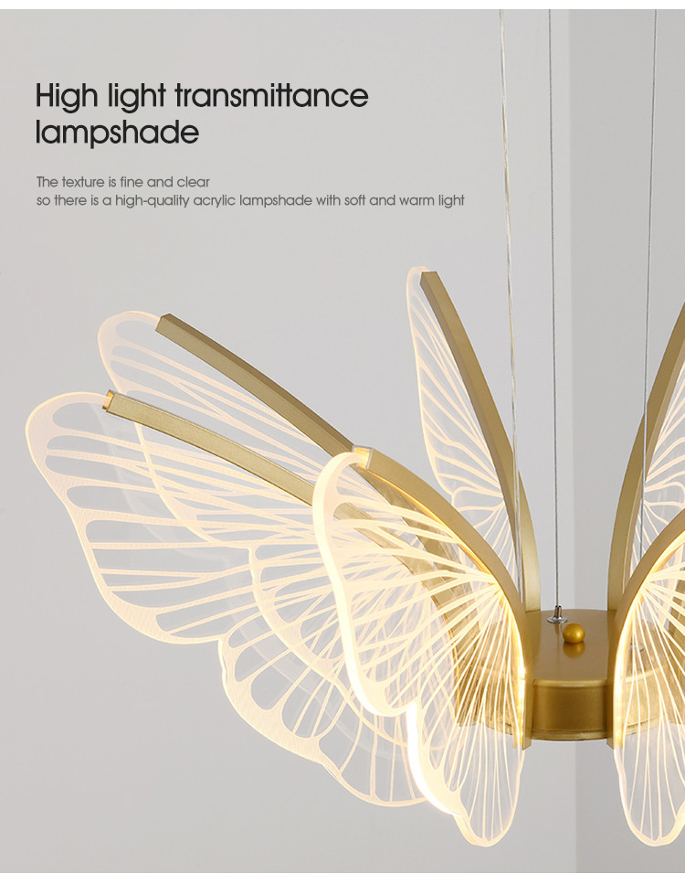 Modern Minimalist Acrylic Butterfly Dining Chandelier Designer Modern Butterfly Pendant Lamp(WH-AP-572)