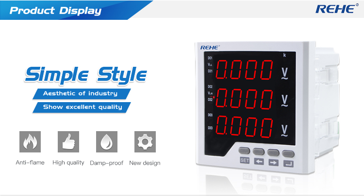 Three phase digital intelligent voltage meter voltmeter panel meter