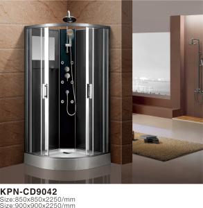 Wholesale Circle Quadrant Shower Cabin with grey acrylic tray chrome aluminium from china suppliers