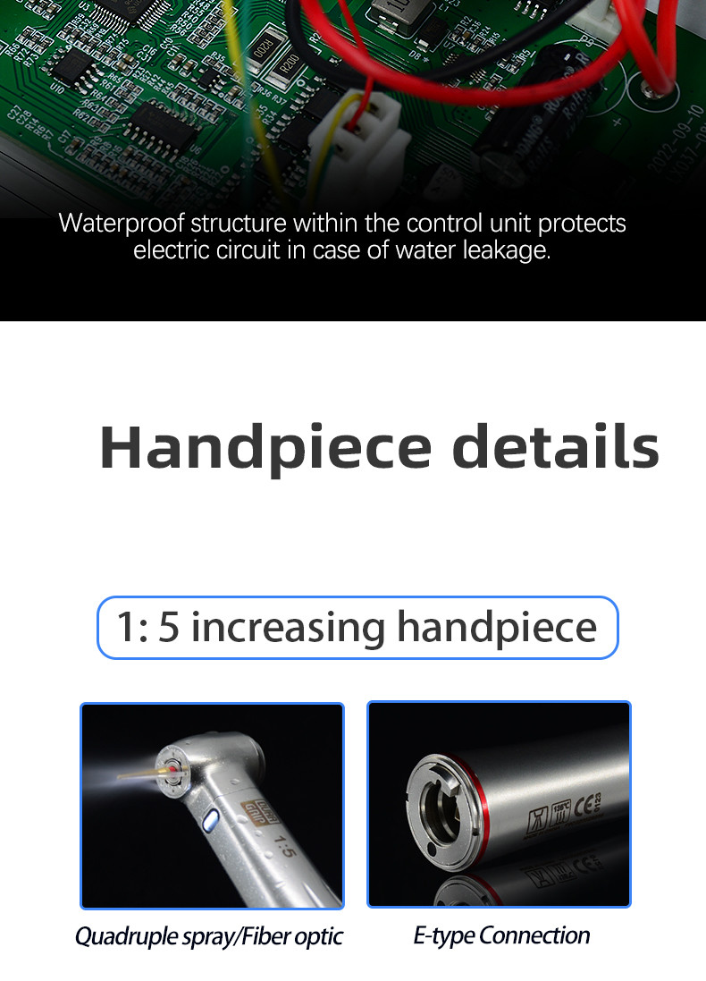 Portable LED Electric Handpiece Motor , Multifunctional Micro Motor Brushless
