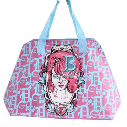 75g Silk screen printing beauty elipe shape sea beach zipper non woven carry bag