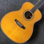 Custom acoustic electric guitar OM body round body solid top guitar rosewood