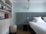 Rwanda luxury bedroom furniture of fabric bed for hotel room with wood desk