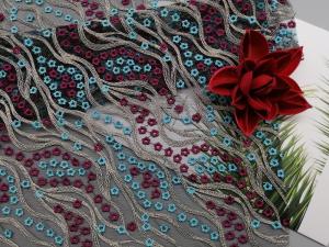Wholesale 49 inch Colored 3D Floral Luxury Lace Fabric For Female Dresses from china suppliers