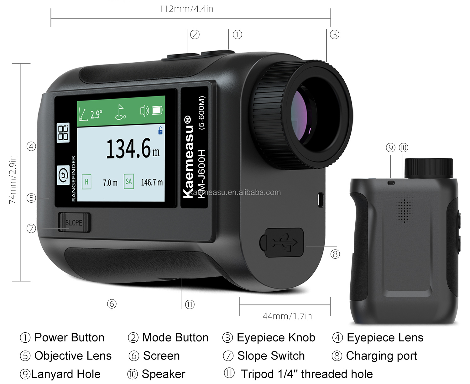 J Upgraded LCD Screen Golf Sport Laser Rangefinder Optical Instruments Hunting Diastimeter Intelligent Golf Telescope