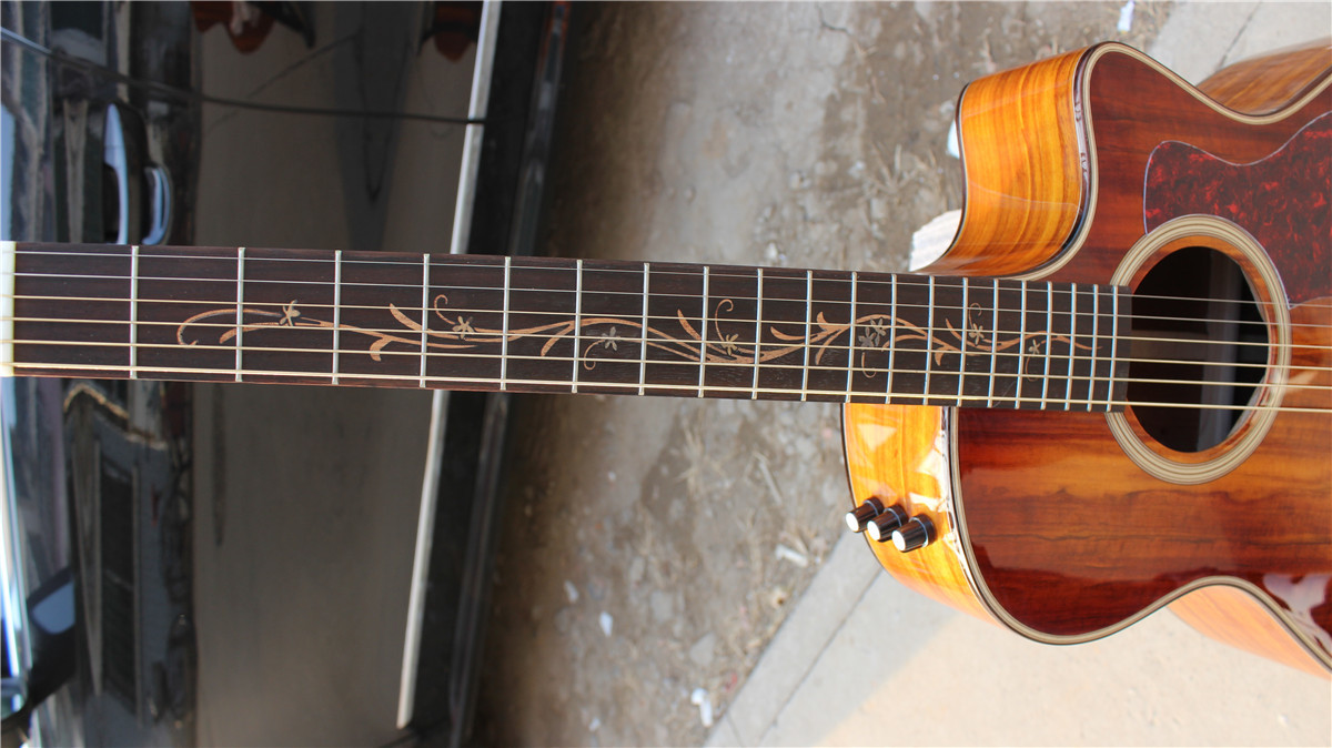 Top Quality koa wood cutaway acoustic electric guitar K24 model best guitars