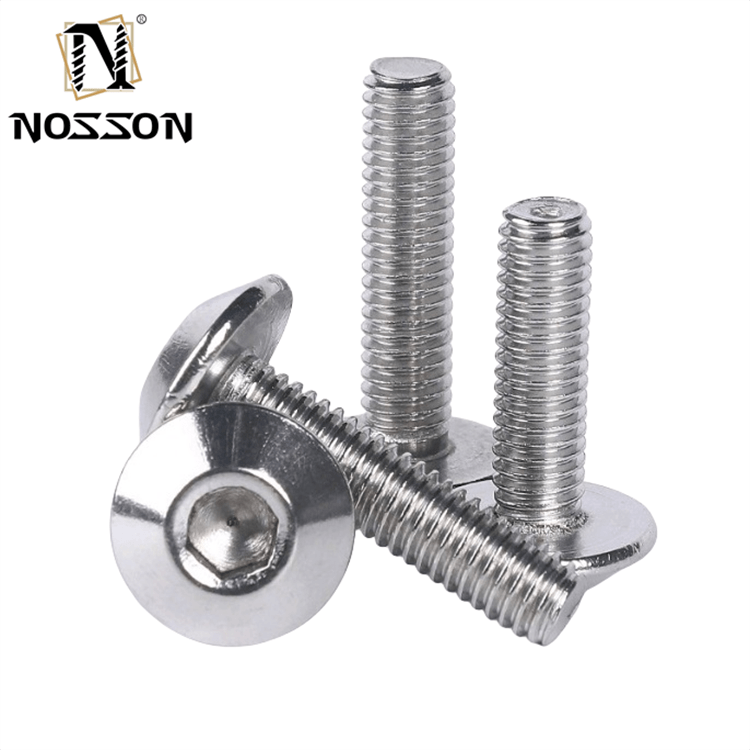 Metric M6 *12 Umbrella Head Hex Socket Screw with Chrome Plated Finish and INCH Measurement System JIS Standard
