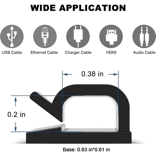 Black White Wall Wire Holder Strong Adhesive Eco Friendly For Wide Application