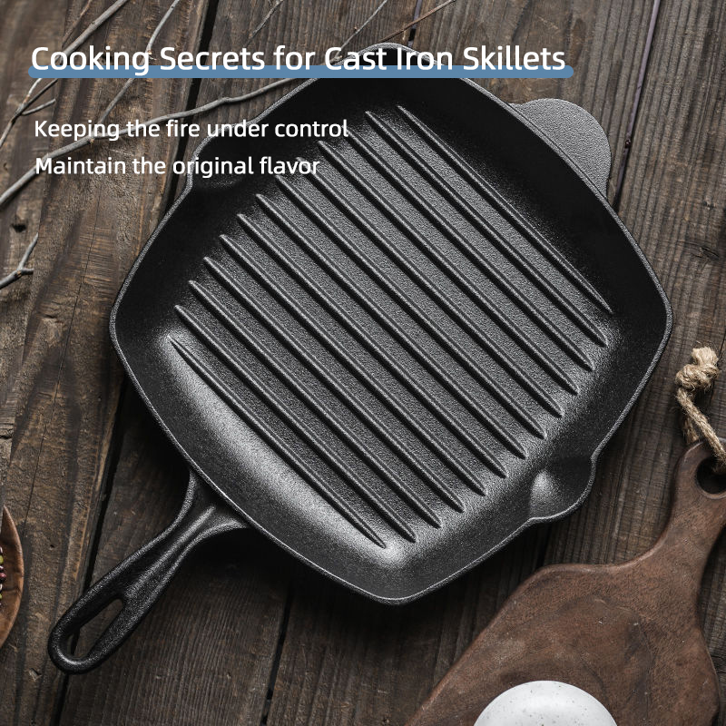 Cooking Kitchen Stovetop Grill Pan Cast Iron Non Stick Modern Design