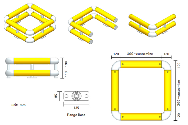 SA-2 Building Post Safety Barrier Warehouse flexible anti-collision system   FS-2023A