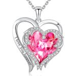 0.9x1.18in 0.22oz Love Heart Pendant Necklace SGS Trendy Crystal Heart Pendant