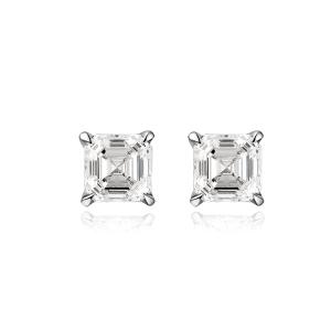 Wholesale Asscher Shape Classic Design 18k Lab Grown Diamond Earrings Jewelry Durable style Asscher shape 1ct diamond Earrings from china suppliers