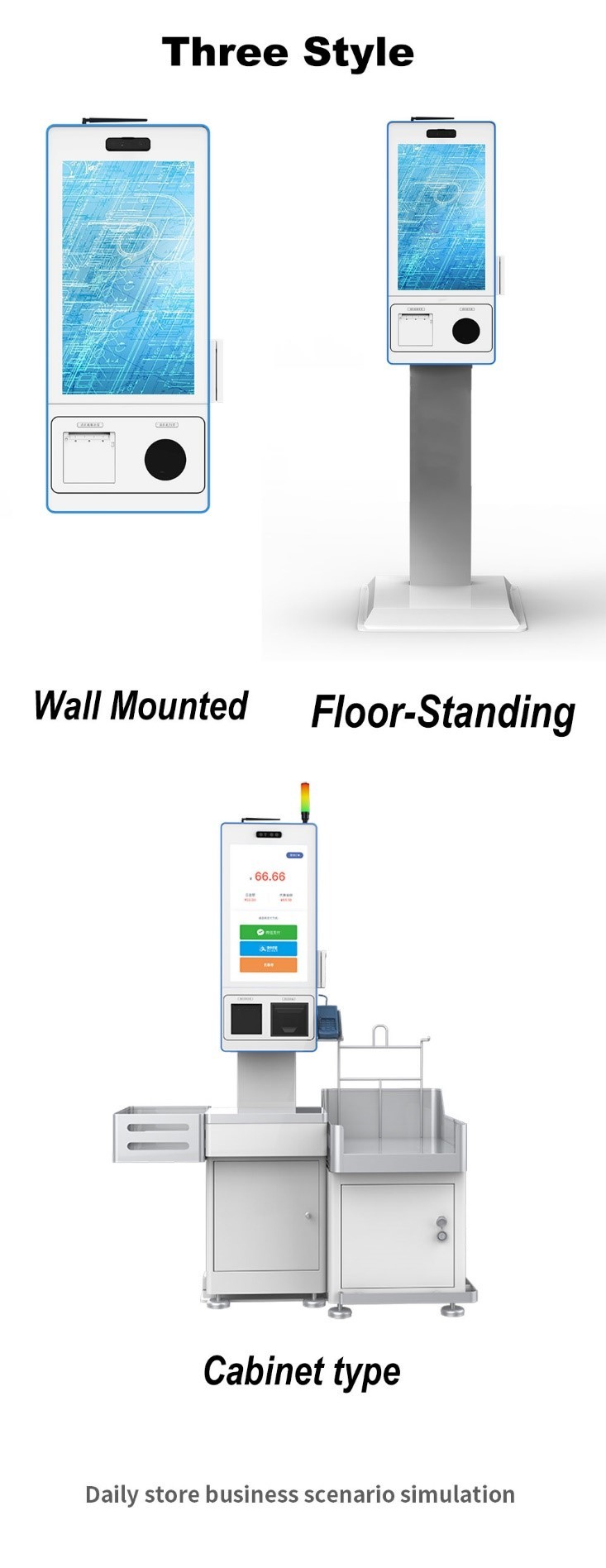 Android System Self Ordering Kiosk Eftpos Self Service Kiosk Fast Food With Printer
