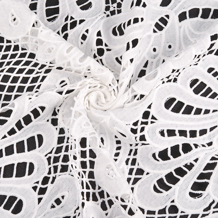Embroidery African Lace Fabric Milk Silk Cord Guipure Lace Fabric Water Soluble Lace Fabrics