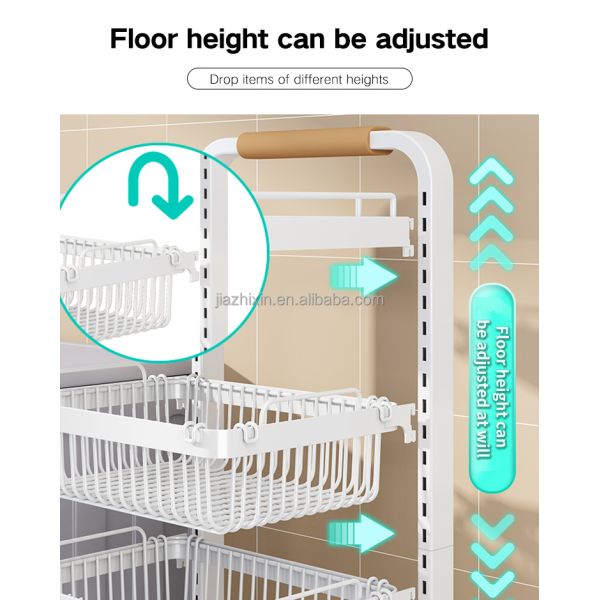 2 Tiers Collapsible Dirty Hamper Stand Laundry Clothes Other Vegetable Storage Fruit Metal Wire Washing Baskets with Handle