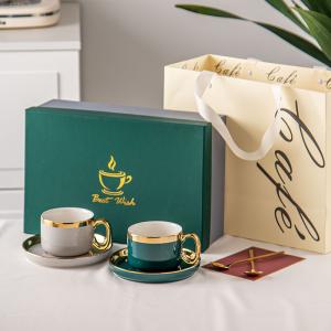 Wholesale Business Gifts Occasion Porcelain Gold Rim Cup And Saucer Set For Mom On Mother'S Day from china suppliers
