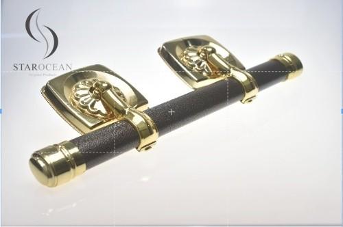 Gold Color Casket Parts Swing Bar Set With Steel Bar/Zamak Lugs Eco Friendly