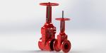 Red Ductile Iron Flanged Gate Valve For Fire Fighting System Epoxy Resin Powder
