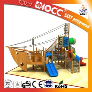 Wholesale Amusement Park Kids Wooden Pirate Ship , Wooden Outdoor Play Equipment from china suppliers
