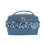 Blank Cotton Canvas Zipper Cylinder Bucket Cosmetic Bag Travel