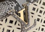 Hollow Out Womens Luxury Handbag , Snakeskin Off White Crossbody Bag