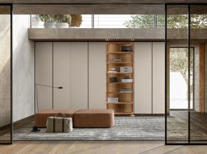 Wholesale Beige PET Wardrobe with Wood Grain Display Shelf Customized Bedroom Closet from china suppliers