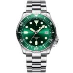Luminous 21mm Mens Rubber Strap Watches 3BAR Silicone Stainless Steel Back