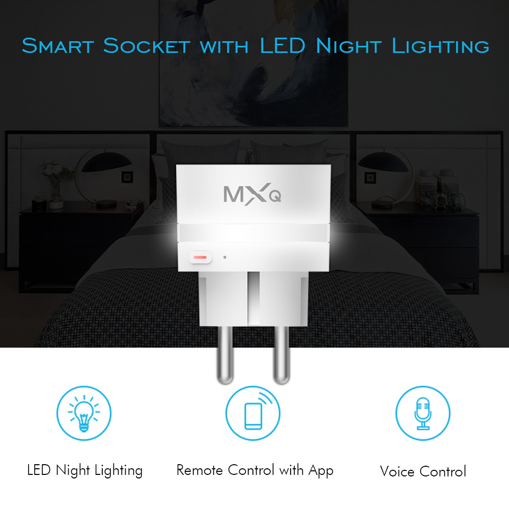 0.3W Wifi Controlled Sockets Tuya Smart Home Plug Eu Work With Amazon Alexa / Google