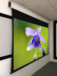 Wholesale 100 Inch Tab Tensioned Motorized Screen , home theater motorized screen HD Grey Fabric​ from china suppliers
