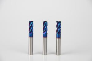 Wholesale Nano Blue Coating Flat Carbide End Mill For Stainless Steel 2/ 4 Flute from china suppliers